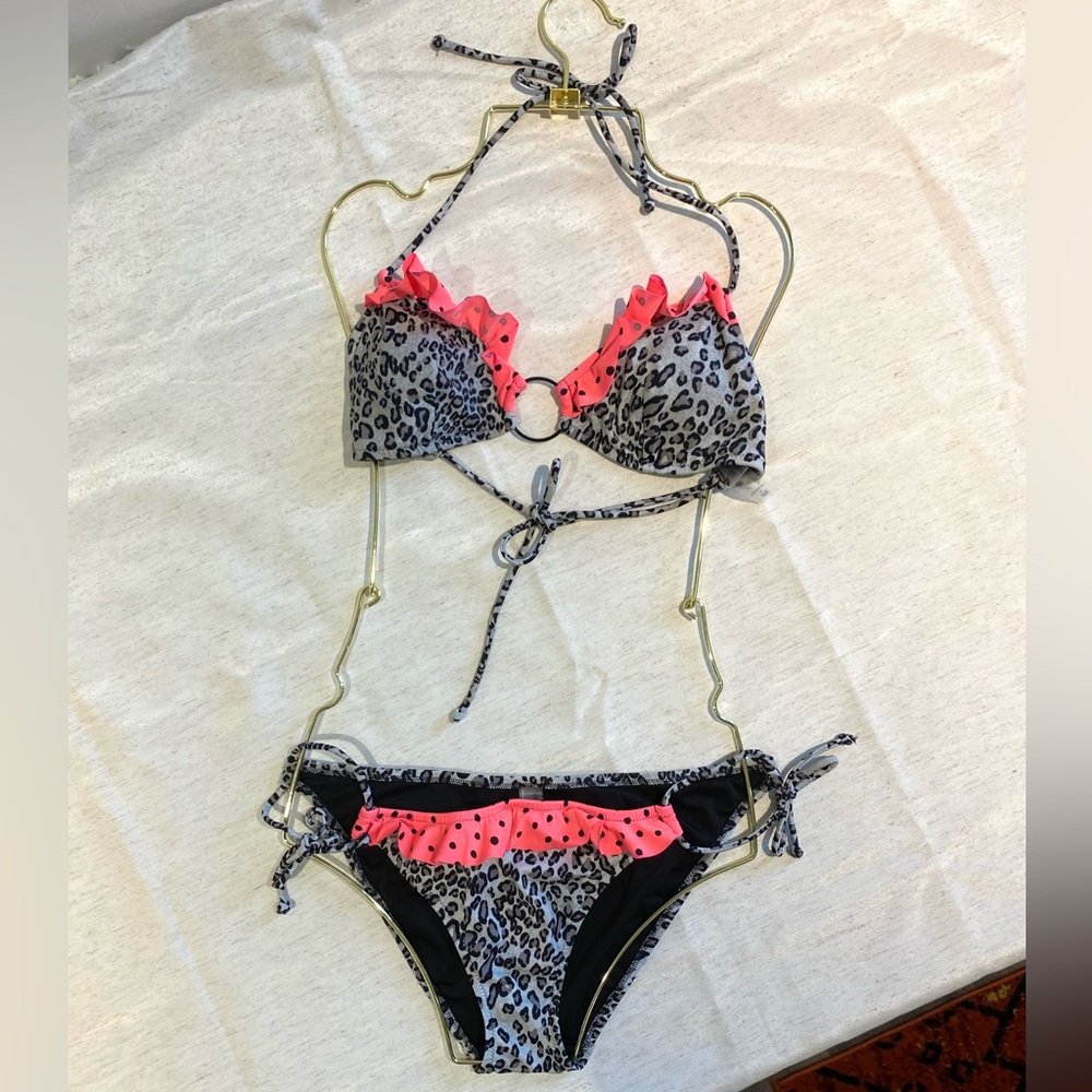 Victoria's Secret Black and White Animal Print Bikini